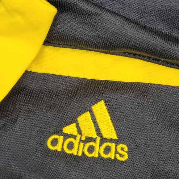 ADIDAS Quarter Zip Track Jacket Large 22x28 Blue Yellow - Picture 15 of 16